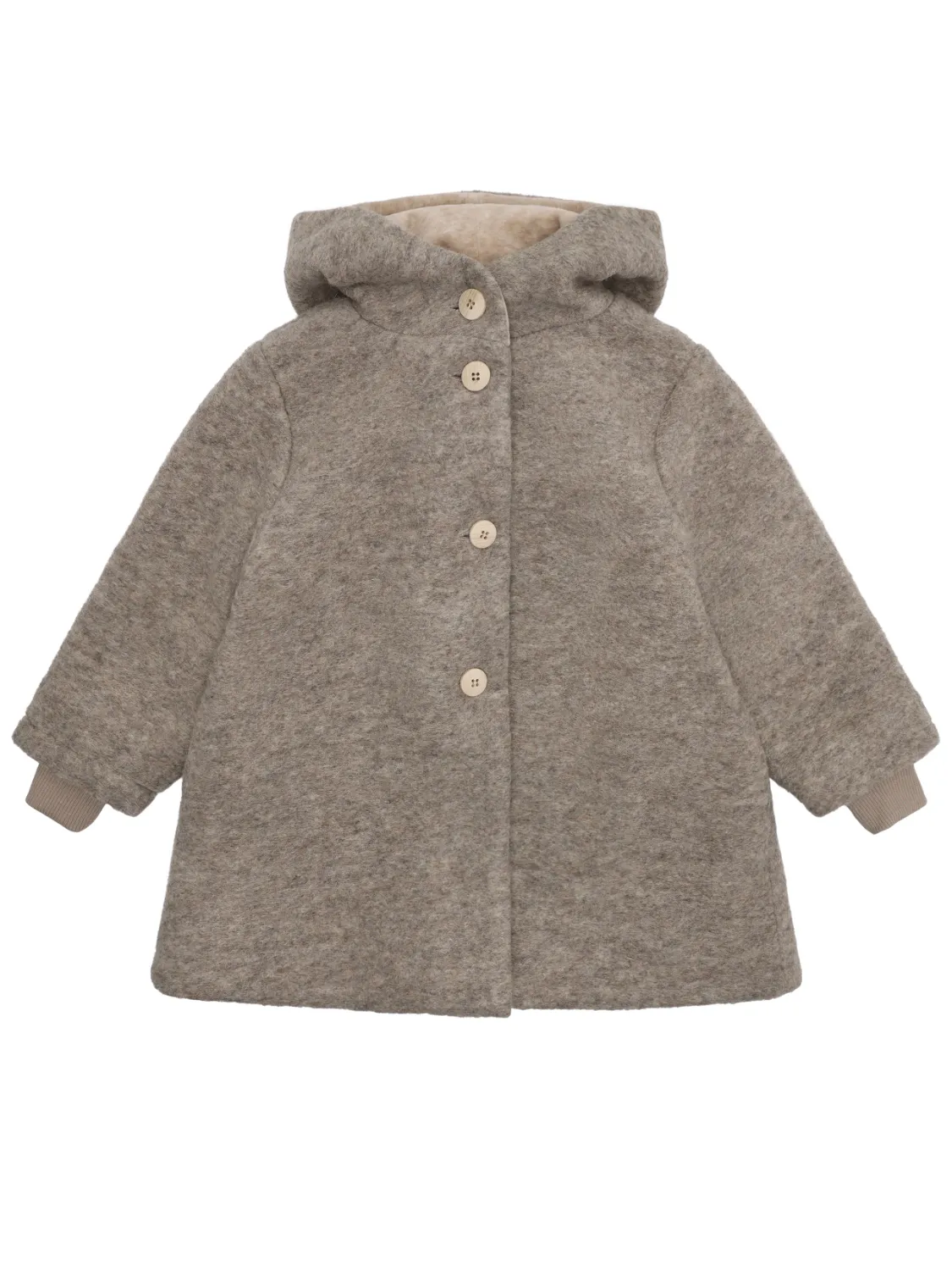 HUTTEliHUT ULLKÅPE MED HETTE - BEIGE