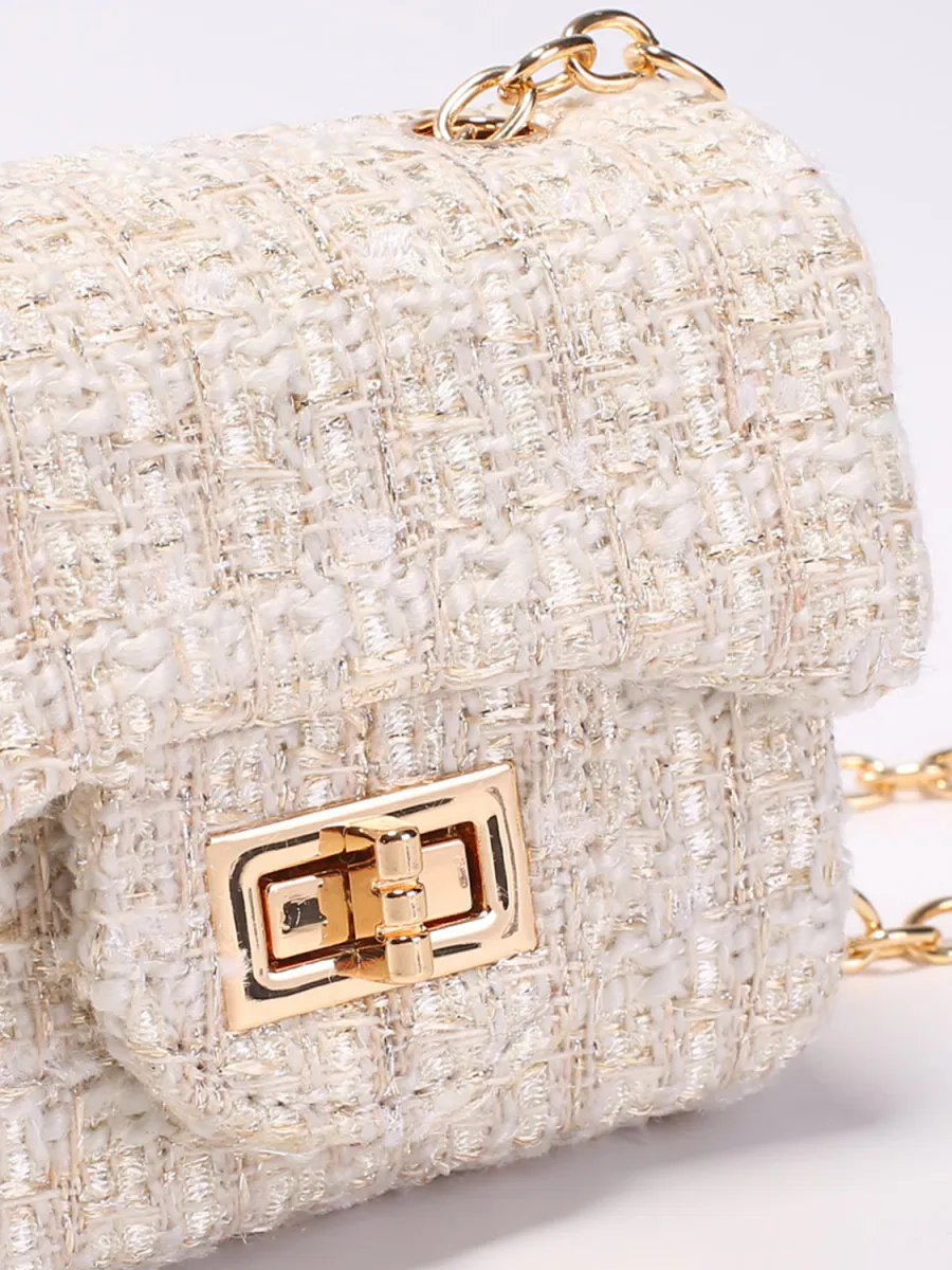 PRINSESSEFIN ALEXANDRA VESKE - TWEED ANTIQUE WHITE