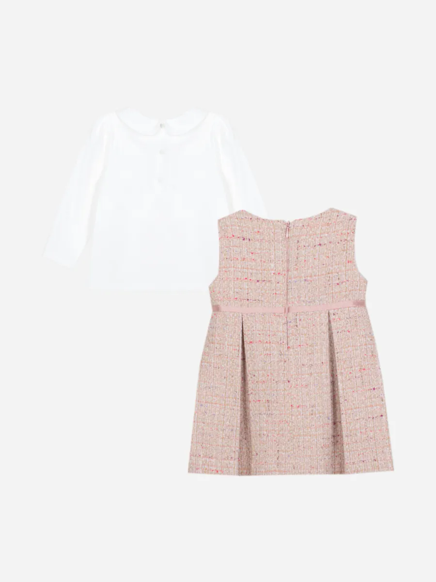 PATACHOU TWEED AND JERSEY SETT - PALE PINK